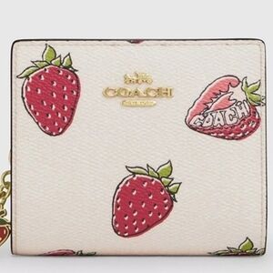 Coach White Strawberry Print Women's Wallet